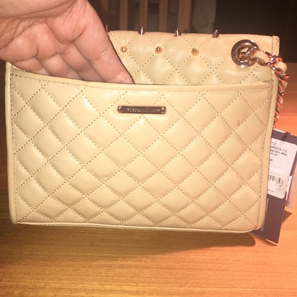 Rebecca Minkoff Quilted Mini Affair Shoulder Bag in Biscuit color. - Picture 11 of 17